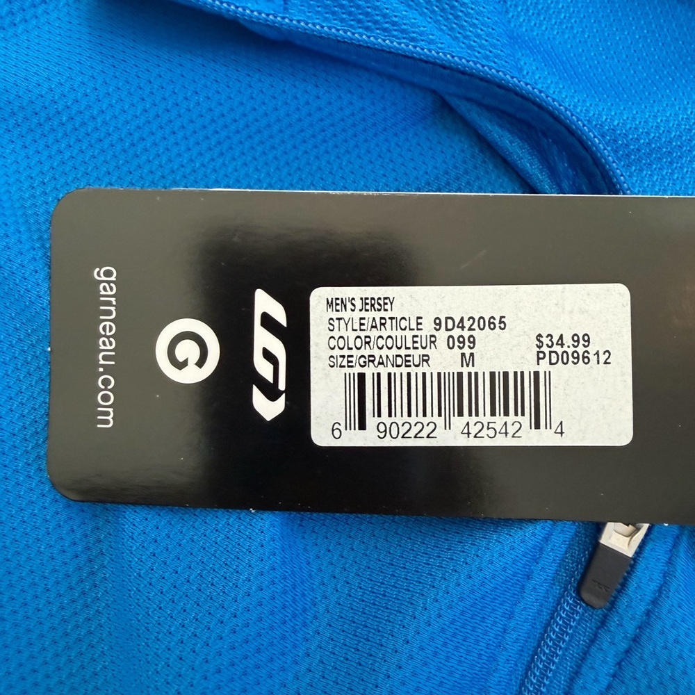 GARNEAU Men’s Cycling Jersey Blue with Back Pockets M - Picture 5 of 5